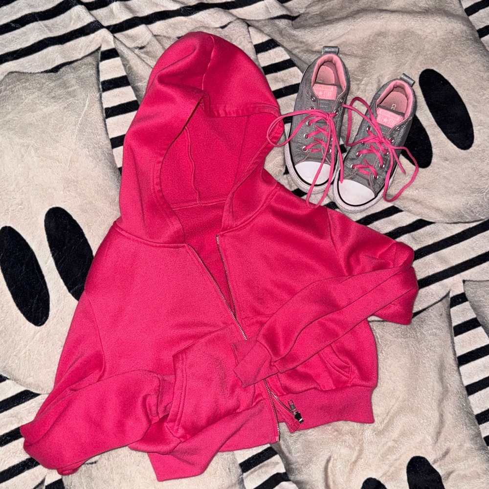 SHEIN Crop Zip Up Hoodie